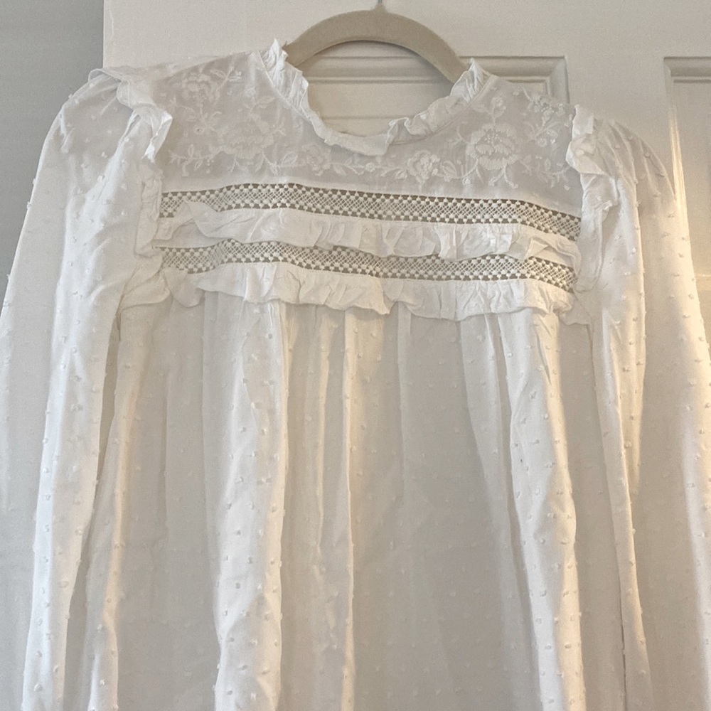 Kate Spade white cotton blouse, Size small